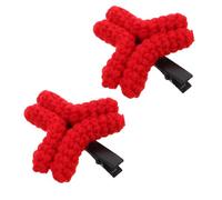 LRXIYODE Creative Red Knitted Angry Hair Clips Cartoon Snap Barrettes for Women Live Stream Styling Funny Novelty Hair Accessories for Bangs and Lively Occasions