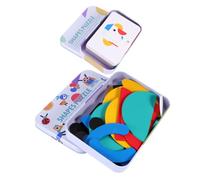 LRXIYODE Creative Wooden Tangram Puzzle for Educational Playthings Early Learning Cognitive Development Car Pattern