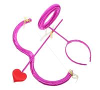 LRXIYODE Cupid Costume Set with Bow and Arrow Prop, Purple Angel Ring Headband for Cosplay Party, Valentine’s Day and Role Play Accessories for Women