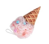 LRXIYODE Cute Ice Cream Shower Sponge for, Soft Body Loofah with Sweet Cone Design, Exfoliating Bath Sponge Suitable for Home and Travel Bathroom Accessories