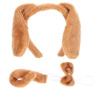 LRXIYODE Cute Plush Dog Costume Set for Soft Animal Ears Headband Cosplay Bow Tie Tail Accessories Comfortable Halloween Dress Up Prop for Birthday Parties and Animal Lovers