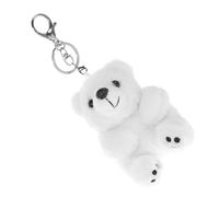 LRXIYODE Cute Sitting Polar Bear Plush Keychain Soft Decorative Bag Pendant for Backpack Purse Charm Lightweight Mini Stuffed Animal Gift Party Favor
