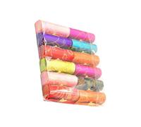 LRXIYODE Delicate Embroidered Silk Lipstick Storage Box with Mirror 12pcs Mixed Colors Retro Style Cosmetic Case for Women Travel Makeup Organizer Random Color