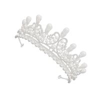 LRXIYODE Diamond Pearl Crown Tiara Silver Rhinestone Bridal Headdress Wedding Hair Accessories for Bride Prom Party Special Occasions Elegant Design