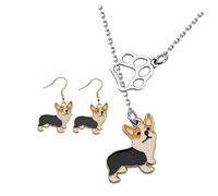 LRXIYODE Dog Shaped Earrings Jewelry Corgi Pendant Chic Earrings Jewelry for Girls Cute Chain Necklace for Pet Lovers Dog Necklace