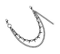 LRXIYODE Double Punk Chain for Men Stylish Hip Hop Trousers Chain with Studs Gothic Fashion Accessory for Unique Outfits Rivet Details for Enhanced Personal Style