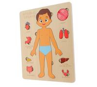 LRXIYODE Educational Wooden Human Body Puzzle for Montessori Anatomy Learning with Removable Organs Preschool Science Teaching Aid for Boys and Birthday Gift