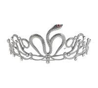 LRXIYODE Egyptian Snake Headpiece Crown Rhinestone Bridal Wedding Tiara Headband for Bride Party Birthday Costume with Intricate Alloy Craftsmanship