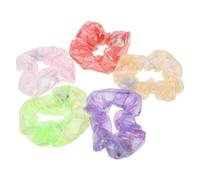 LRXIYODE Elastic Led Scrunchies Pack of 5 for Glow in The Dark Parties and Halloween Neon Hair Accessories for Women and Girls