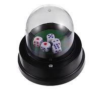 LRXIYODE Electric Dice Cup with Black Dice Automatic Shaker Portable Game Tool for Bar Party Outdoor Use Smooth Easy Clean Material Compact Travel Friendly Design No Battery Included