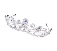 LRXIYODE Elegant Rhinestone Bridal Tiara Crown for Silver Princess Headband with Shiny Crystal Decor Wedding Day Accessory for Bride and Formal Occasions