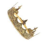 LRXIYODE Elegant Vintage Royal King Crown Alloy Medieval Costume Accessory Lightweight Comfortable for Men Prince Cosplay Performances