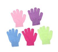 LRXIYODE Exfoliating Shower Gloves 12-Pack Five-Finger Bathing Mitts Nylon Body Scrubbers for Deep Cleaning for Skin Types for Shower