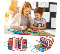 LRXIYODE Felt Busy Board Educational Sensory with Letters Numbers Puzzles for Early Learning and Fine Motor Skill Development Preschool Gift in Blue