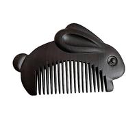 LRXIYODE Fine Tooth Wooden Comb Small Portable Rabbit Shaped Hair Detangling Comb for Women Men for Long Thick Hair Care