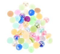 LRXIYODE Flat Back Imitation Half Pearl Beads 200pcs 12mm Resin Round Dome Nail Charm Decorative Nail Decor for Professional Manicure Supplies