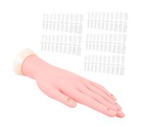 LRXIYODE Flexible Silicone Practice Hand Model for Manicure Training with Nail Tips Realistic Left Hand Mannequin for Nail Art Practice and Salon Supplies