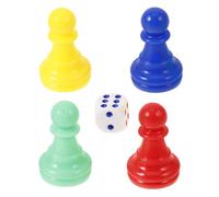LRXIYODE Flight Chess Game Pieces Set 40 Plastic Pawns with 10 Solid 6-sided Dice Multi-color Board Game Accessories for Risk Trouble