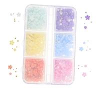 LRXIYODE Flower Pearl Nail Charms with Acrylic Five-petal Floral Design Decorative Nail Art Accessories for DIY Manicure and Professional Use Small Case