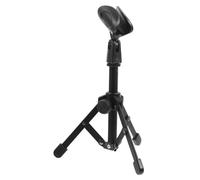 LRXIYODE Foldable Desktop Microphone Stand Tripod with Mic Clip for Wired and Wireless Mics Stable Two-gear Height Professional Table Mount for Home and Stage Use
