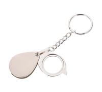 LRXIYODE Foldable Mini Loupe Magnifier Keychain Portable Pocket Magnifying Glass for Jewelry Coins Stamps Appraisal with Metal Keyring and Retractable Protective Case