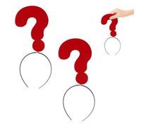 LRXIYODE Funny Question Mark Hair Hoops 2Pcs, Unique One Size Headband for Costume Party and Festive Dress