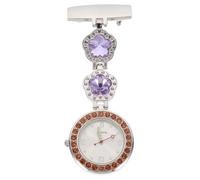 LRXIYODE Girls Fob Watch Hanging Chest Watch Crystal Dial Purple Nurse for Exams and Medical Use