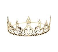 LRXIYODE Gold King Headpiece for Men Medieval Renaissance Metal Princess Tiara Royal Themed Prom Night Accessory Lightweight Comfortable Birthday Wedding Cosplay Party
