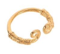 LRXIYODE Gold Plated Adjustable Open Cuff Ring with Embossed Wukong Design Minimalist Finger Band Symbolizing Luck Success for Men Women Versatile Accessory for All Occasions