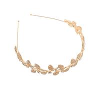 LRXIYODE Golden Baroque Leaf Headband for Women Vintage Alloy Goddess Headpiece Rhinestone Wedding Crown Elegant Prom and Bridal Hair Accessory Multifunctional Party Tiara