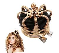 LRXIYODE Golden Crown Hair Clip Halloween Queen Coronation Headdress for Cosplay Bride Dress Up Party Accessory Black