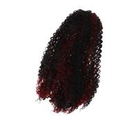 LRXIYODE Gradient Curly Afro Ponytail Extension for Women Natural-looking High Temperature Fiber Hairpiece with Drawstring for Secure Fit Versatile Updo Bun for Daily Wear and Weddings