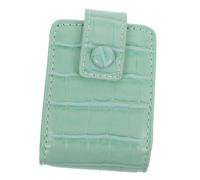 LRXIYODE Green Pattern Small Makeup Lipstick Case Mirror, Portable Cosmetics Pouch for Outdoor Travel and Everyday Touch-ups