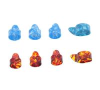 LRXIYODE Guitar Finger Picks and Thumb Picks Set for Right Hand, Celluloid Material Storage Box, Blue and Tortoise Shell Colors, 2pcs Set for Acoustic Guitar Playing Accessories