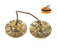 LRXIYODE Handcrafted Copper Tingsha Cymbals Hand Bells for Yoga Meditation Auspicious Design with Protective Bag for Mindfulness Practices and Relaxation