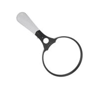 LRXIYODE Handheld Magnifier Reading Magnifier with LED Light, Abs and Acrylic Optical Lens, Black, 3 LED Lights, 2x 4x 25x, for Maps and Photographs, for Elderly Reading