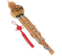 LRXIYODE Handmade Chinese Hulusi Flute C Key Natural Bamboo Gourd Instrument for Beginners with Alloy Reed Tone Three Tone Design