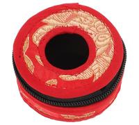 LRXIYODE Handmade Finger Cymbals Bag Zipper Pouch Small 7.5cm Diameter Red Pattern Finger Cymbal Holder Protector Case for Musical Percussion Storage