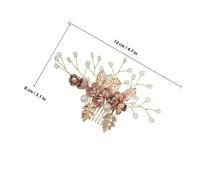 LRXIYODE Handmade Pearl Flower Hair Pins and Decorative Bridal Side Combs Pink Rhinestone Floral Hair Accessories for Women Wedding Bridesmaid Jewelry