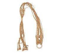 LRXIYODE Handwoven Macrame Ukulele Wall Mount Guitar Hanger Brown Nordic Minimalist Decorative Holder for Acoustic Electric Instruments Home