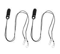 LRXIYODE Hearing Aid Retention Lanyard and Silicone Protection Ring Set, 2 Pairs Black Earhook Anti-Loss Strap with Fastening Clips for Seniors’ Behind-The-Ear Hearing Amplifiers