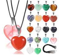 LRXIYODE Heart Shaped Pendant Charms for DIY Jewelry Making Durable Stone Craft Charms for Bracelets Necklaces Earrings Hearts for Creative Accessories