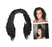 LRXIYODE Heat Resistant Black Curly Bob Wig Lace Front Short Wave Synthetic Wig for Women Natural Hairline Lightweight Comfortable