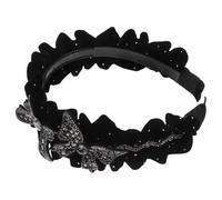 LRXIYODE Height Enhancing Black Bowknot Headband for Women Stylish Wrinkle Design Face Wash Hair Accessory Charming Volume Boosting Hairband for Everyday Fashion