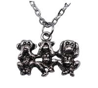 LRXIYODE Inspirational Three Wise Monkeys Animal Necklace for Women Unique Monkey Pendant Jewelry for Couples Friends Family Elegant Accessory for Weddings Parties Daily Wear