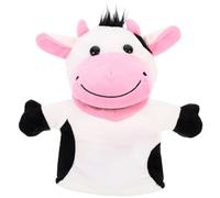 LRXIYODE Interactive Animal Hand Puppet for Soft Plush Role-play with Movable Mouth for Storytelling Imagination Play and Communication Cow Design