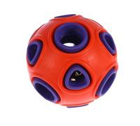LRXIYODE Interactive Pet Dog Giggle Ball with Bell Sound, Sturdy Plastic round Chew Ball for Puppy Training and Play Sessions, Easy to Grab with Better Grip in Purple and Orange