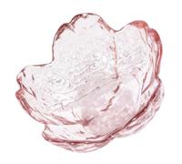 LRXIYODE Japanese Glass Nail Art Cup and Pen Washing Holder Crystal Cherry Blossom Manicure Brush Storage Cup for Acrylic Nails