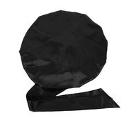 LRXIYODE Jumbo Wear-resistant Satin Bonnet Sleep Hat Tie Ribbon and Bow, Black Household Sleep Cap for Night Hair Protection and Home Use