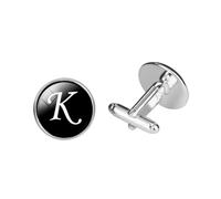 LRXIYODE K Letter Pattern Glass Cuff Link Sleeve Button Electroplated Copper and Glass Collar Accessory Lightweight Mens Decorative Shirt Cuff and Collar Button